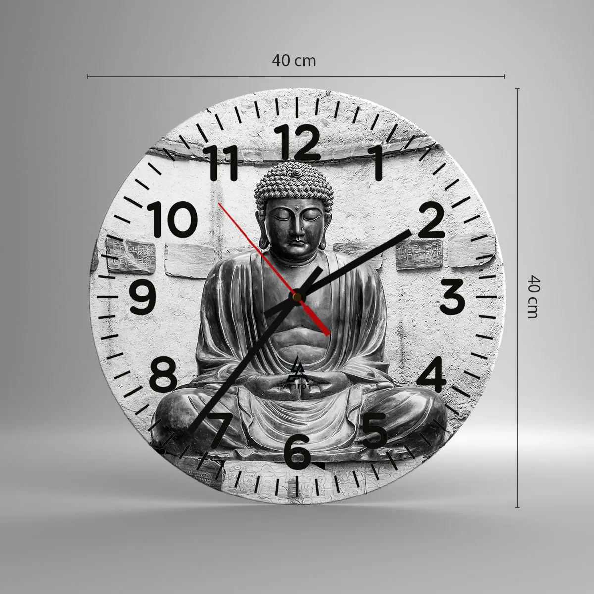 Wanduhr - Glasuhr - An der Quelle des Friedens - 40x40 cm