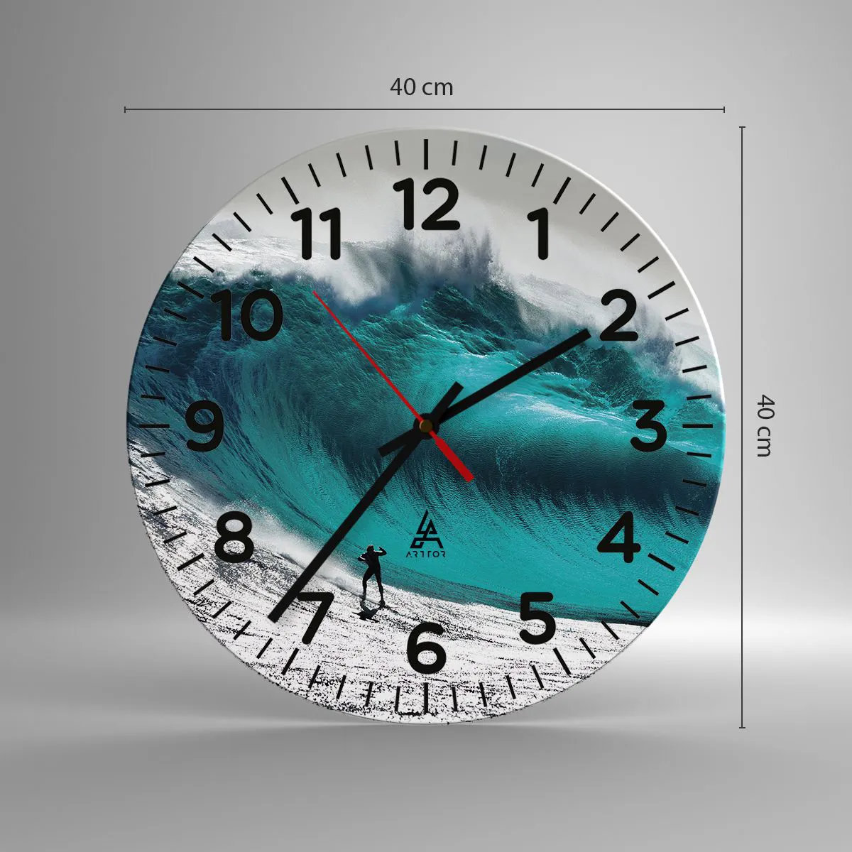 Ceas de perete - Ceas pe sticlă - Provocare acceptată - 40x40 cm
