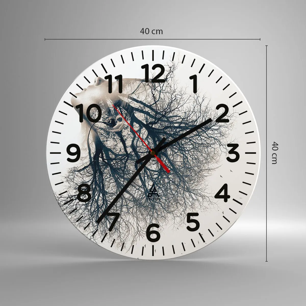 Ceas de perete - Ceas pe sticlă - Ascultând șoapta copacului - 40x40 cm