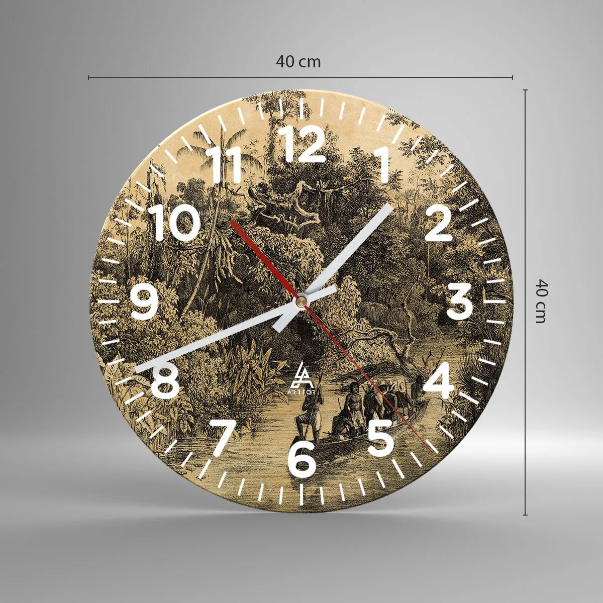Relógio de parede - Relógio em vidro - Viagem à fonte - 40x40 cm