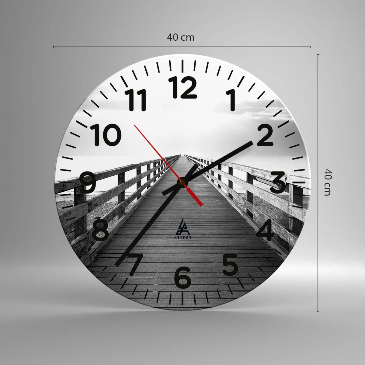 Relógio de parede - Relógio em vidro - Para longe... - 40x40 cm