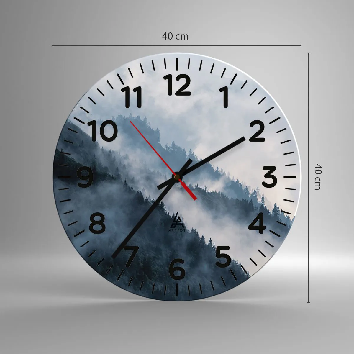 Wall clock - Clock on glass - Mysticism of the Mountains - 40x40 cm
