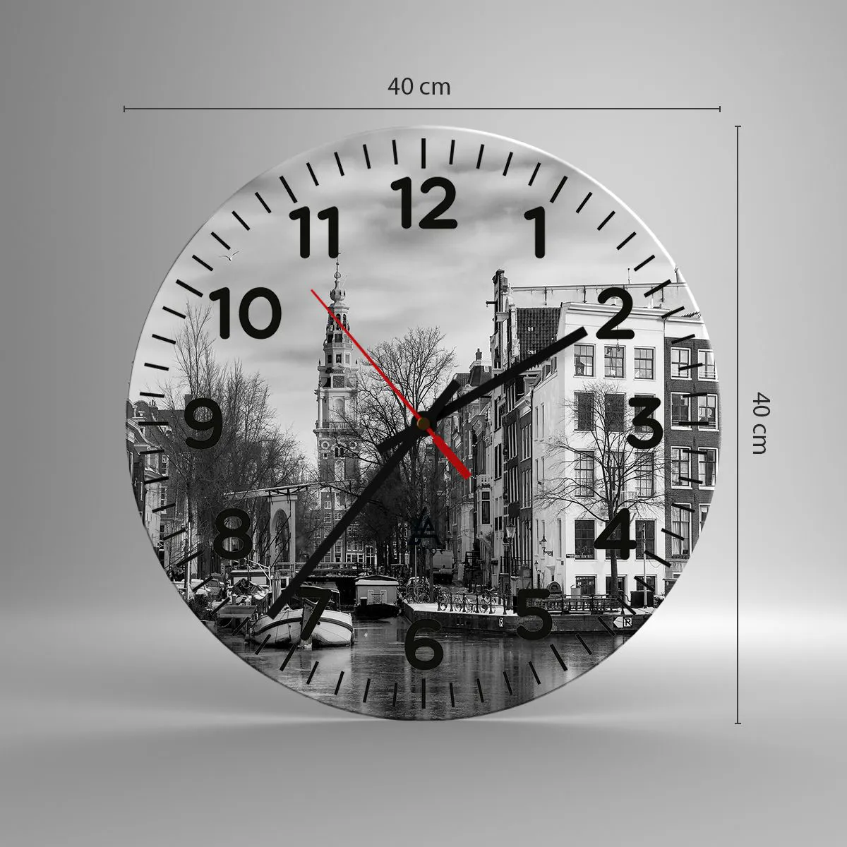 Ceas de perete - Ceas pe sticlă - Amsterdam vibes - 40x40 cm