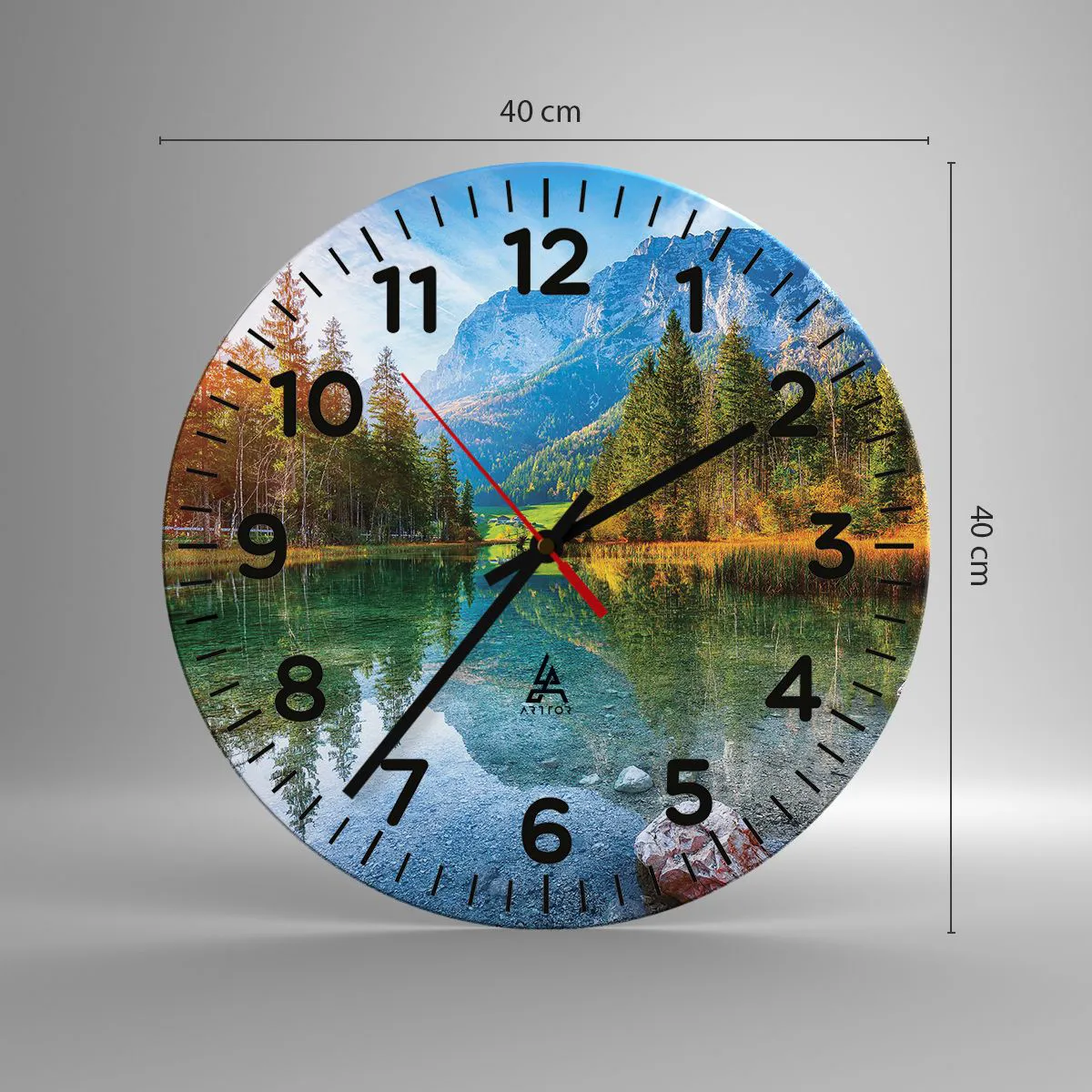 Relógio de parede - Relógio em vidro - A suavidade do outono - 40x40 cm