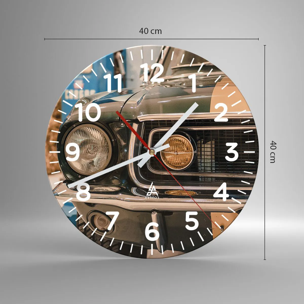 Relógio de parede - Relógio em vidro - Encontro com uma lenda - 40x40 cm