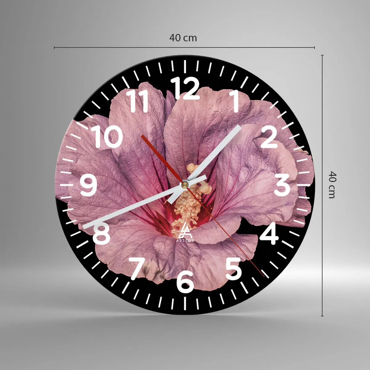 Väggklocka - Klocka på glas - Rakt till hjärtat - 40x40 cm