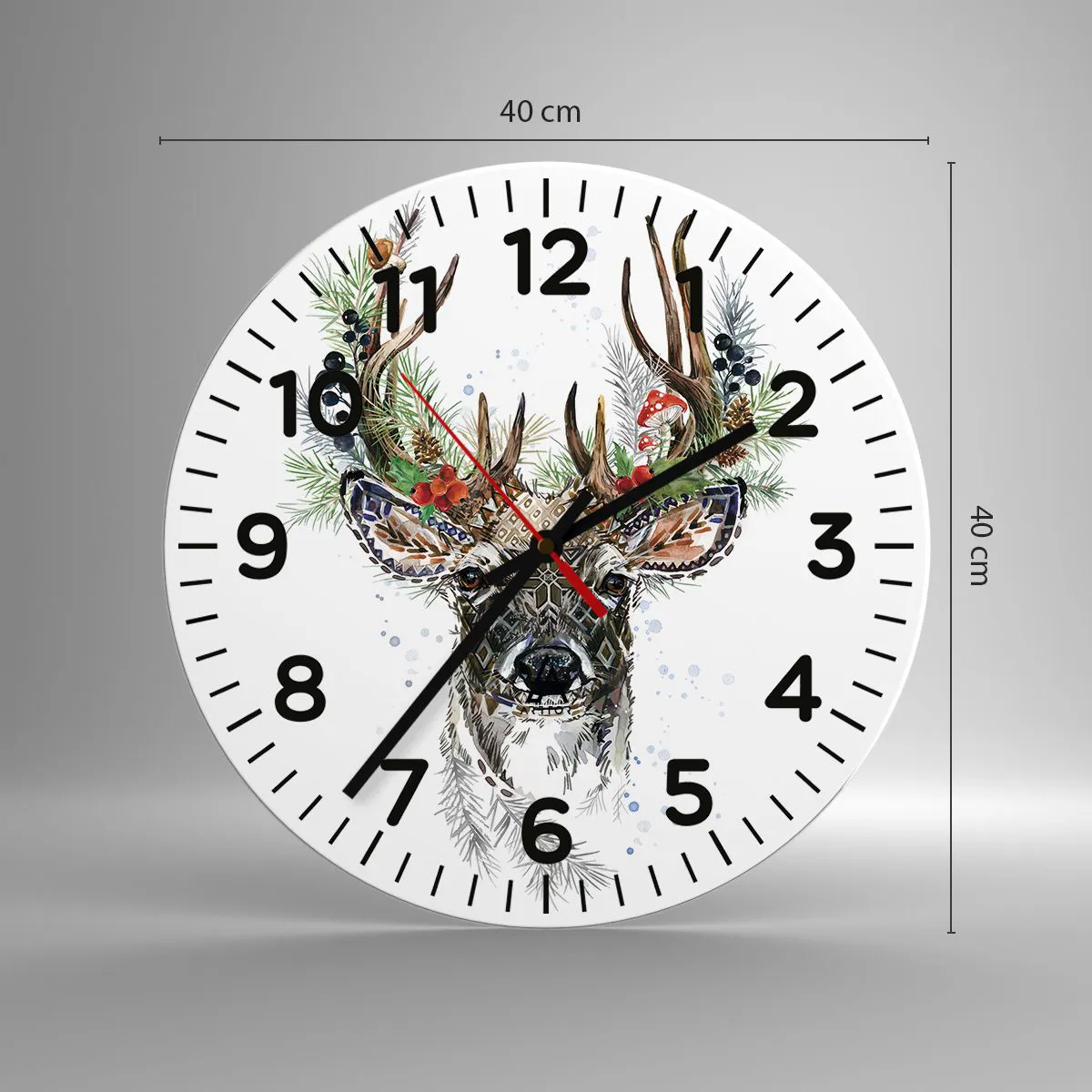 Väggklocka - Klocka på glas - I högtidskläder - 40x40 cm