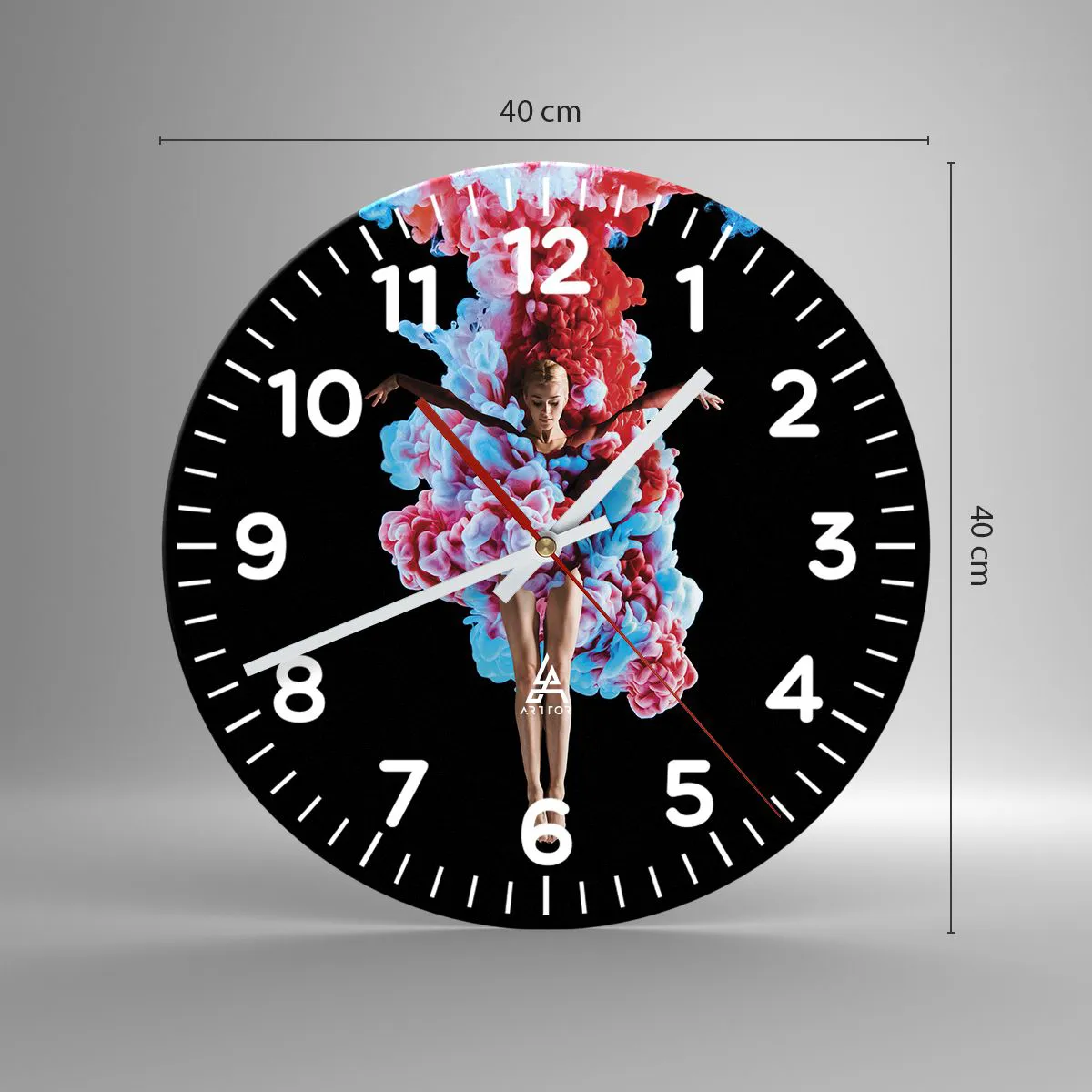 Wanduhr - Glasuhr - In voller Blüte - 40x40 cm