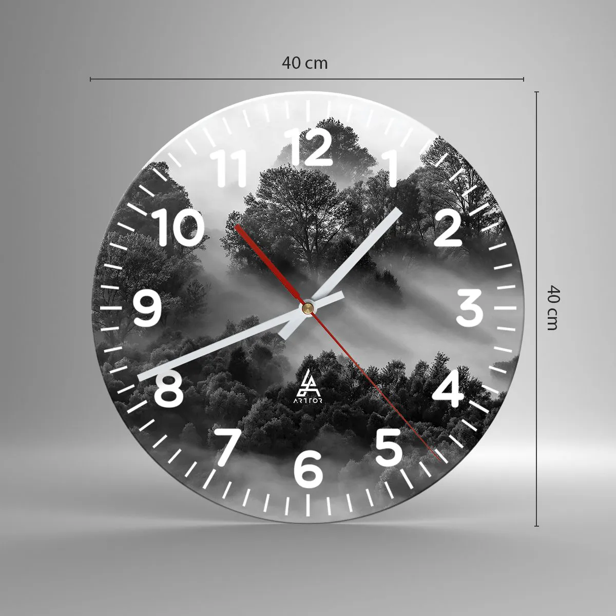 Reloj de pared - Reloj de vidrio - Levantarse del sueño - 40x40 cm