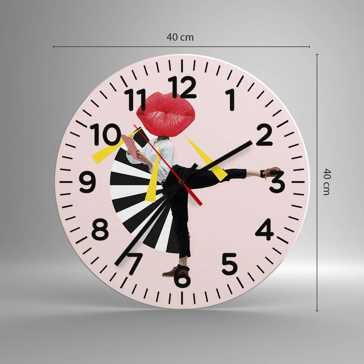 Orologio da parete - Orologio in Vetro - Pop-art surrealistica - 40x40 cm