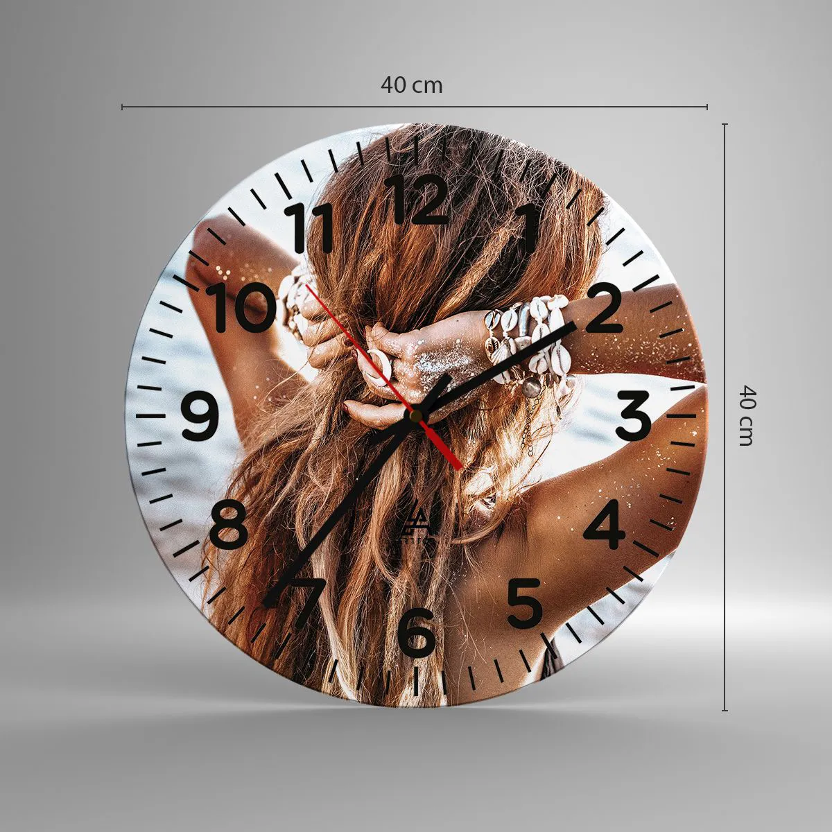 Relógio de parede - Relógio em vidro - Irmã da água e do sol - 40x40 cm