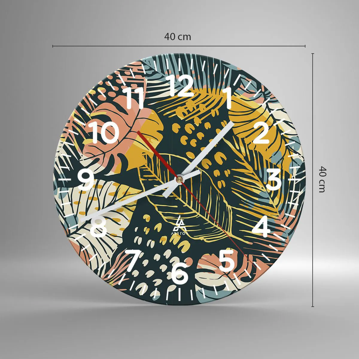 Wanduhr - Glasuhr - Grüne Fantasie - 40x40 cm