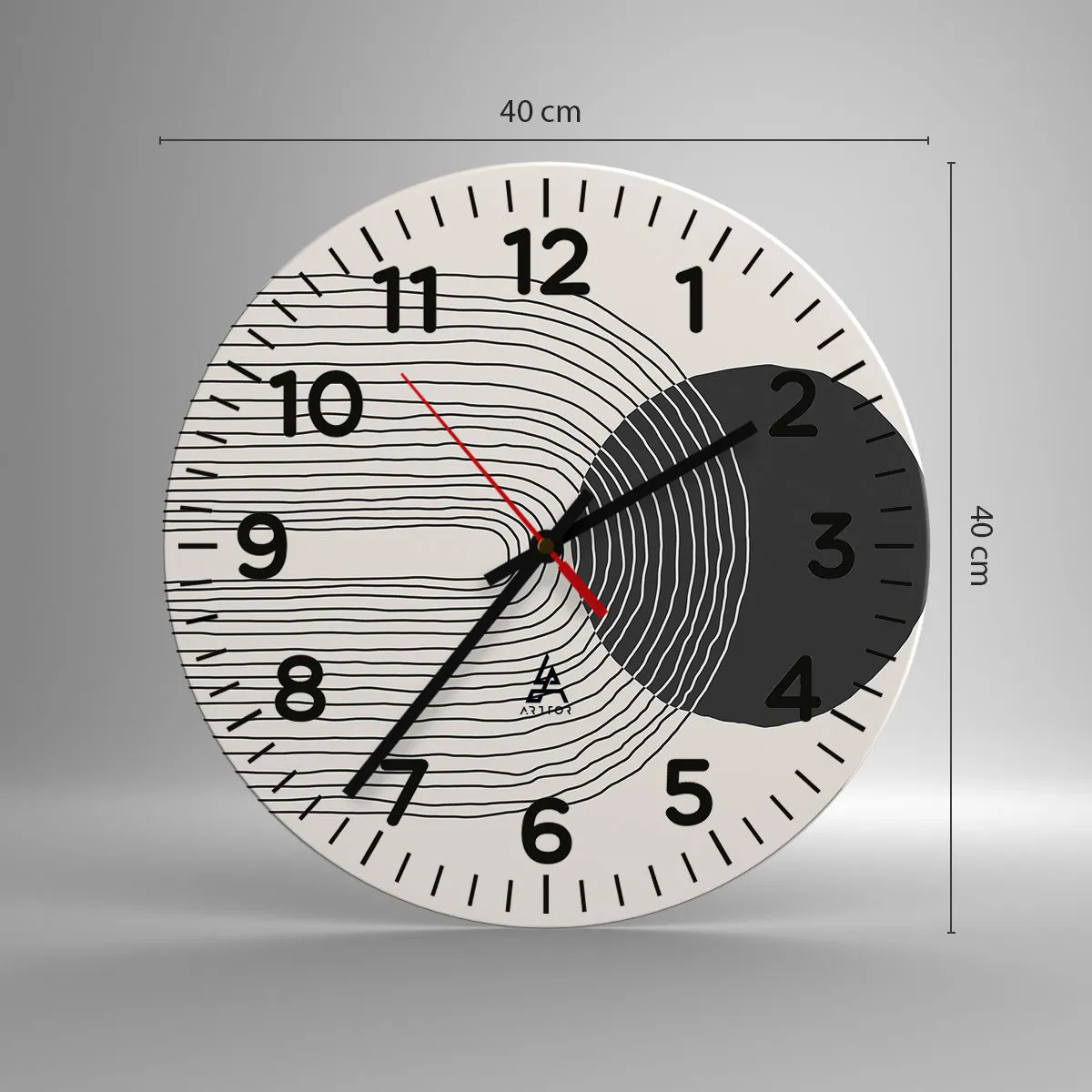 Orologio da parete - Orologio in Vetro - Tremore e fiducia - 40x40 cm