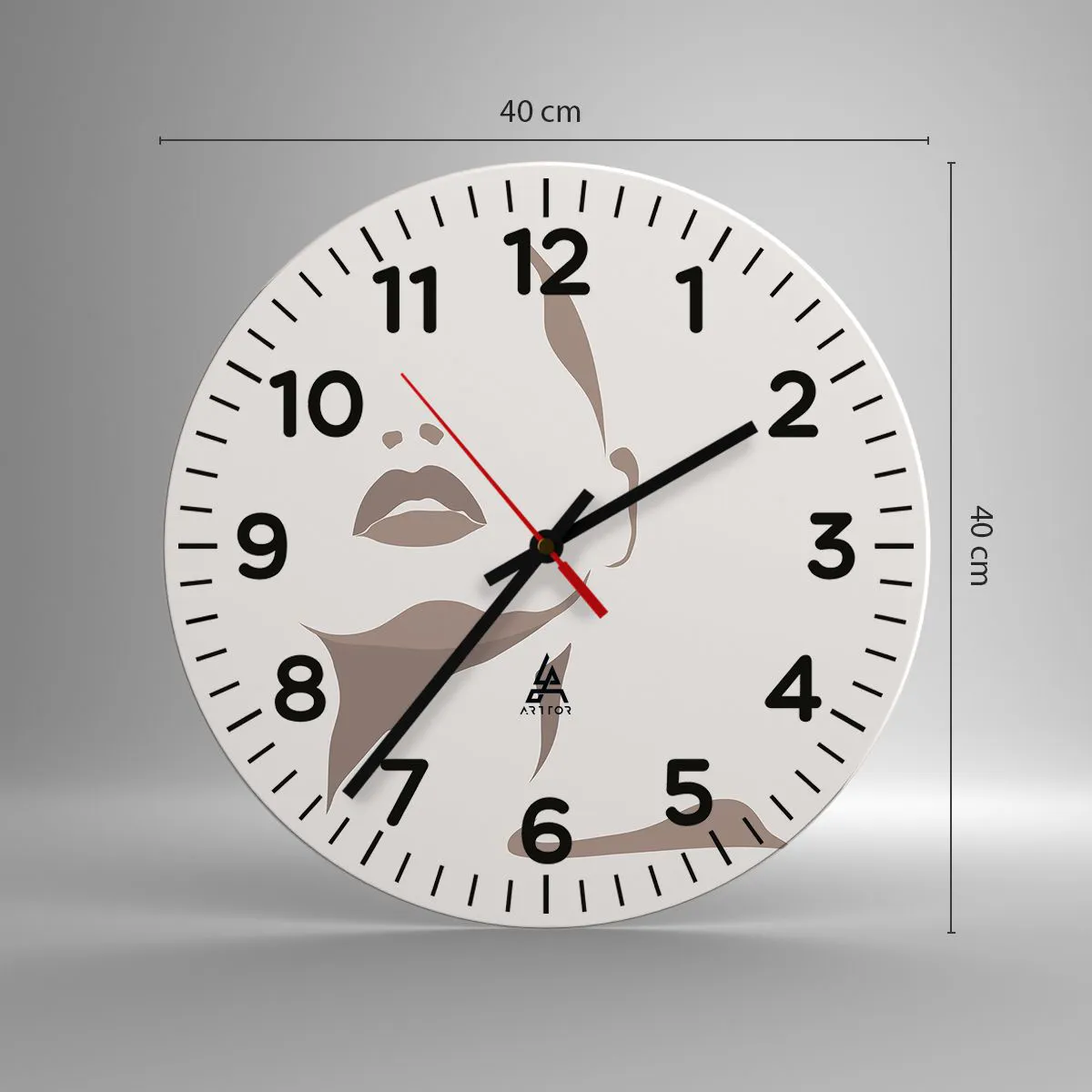 Reloj de pared - Reloj de vidrio - Creación a partir de la luz y la sombra - 40x40 cm