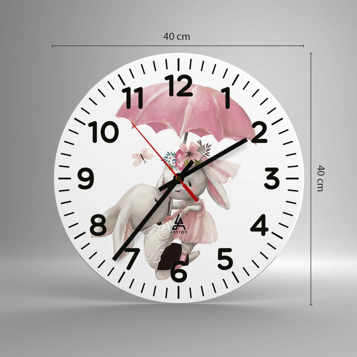 Ceas de perete - Ceas pe sticlă - Pur și simplu dragoste - 40x40 cm