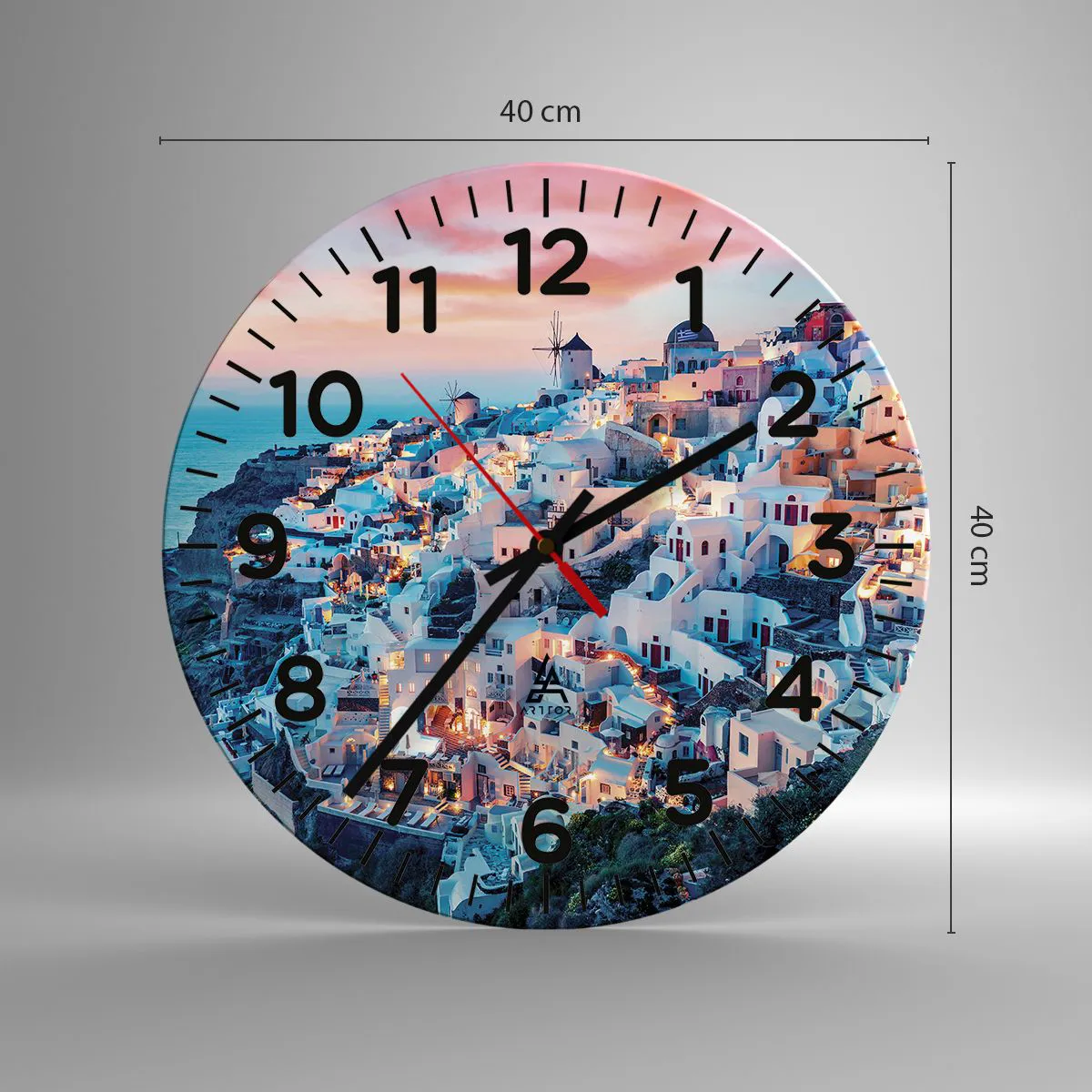 Wanduhr - Glasuhr - Dein toller griechischer Urlaub - 40x40 cm