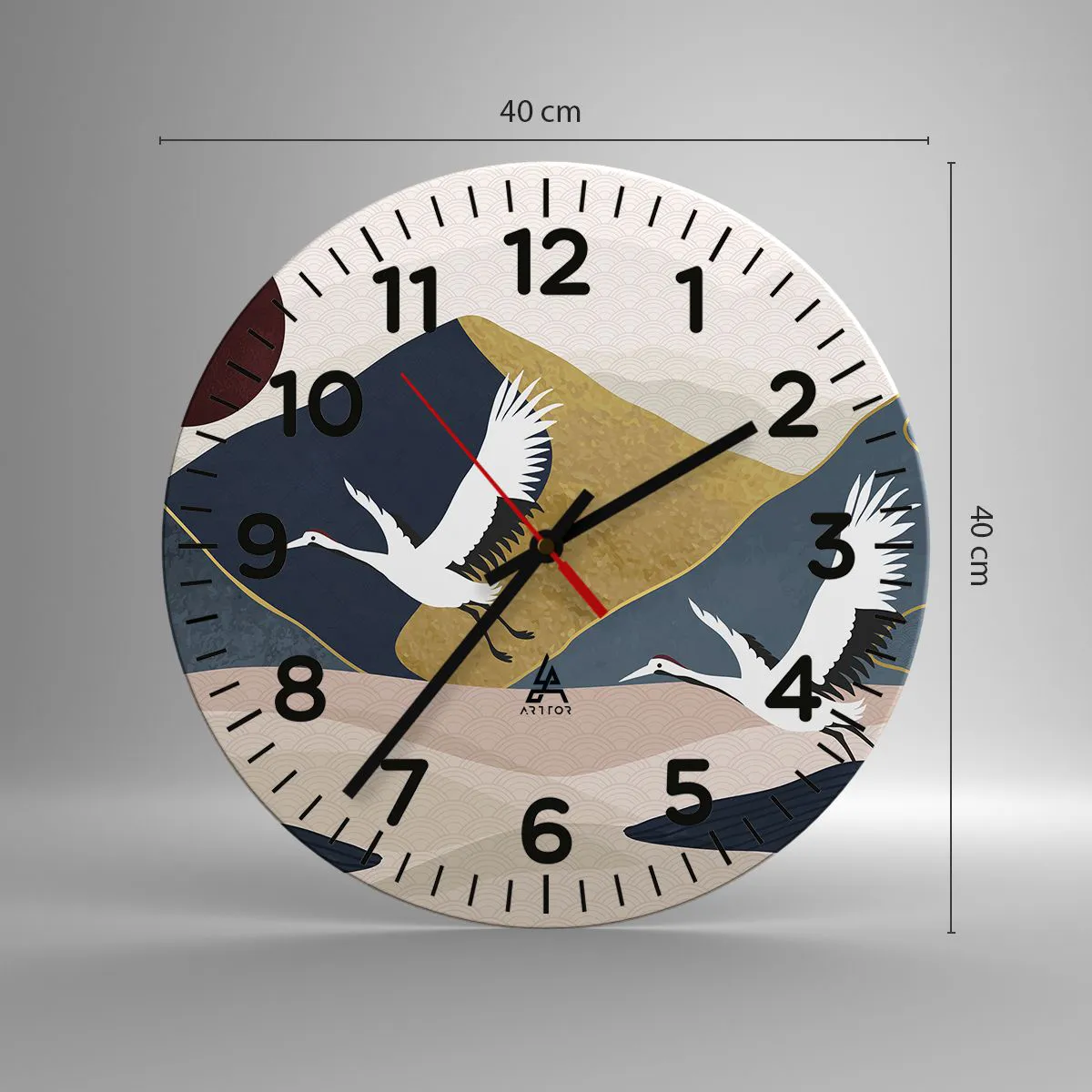 Reloj de pared - Reloj de vidrio - Y el día ha vuelto a pasar volando - 40x40 cm