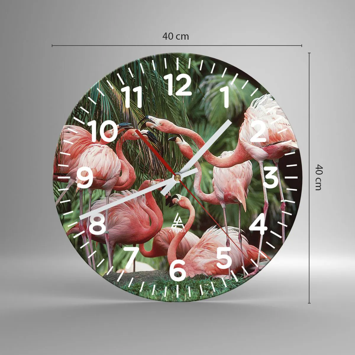 Ceas de perete - Ceas pe sticlă - Bârfa de după-amiază - 40x40 cm