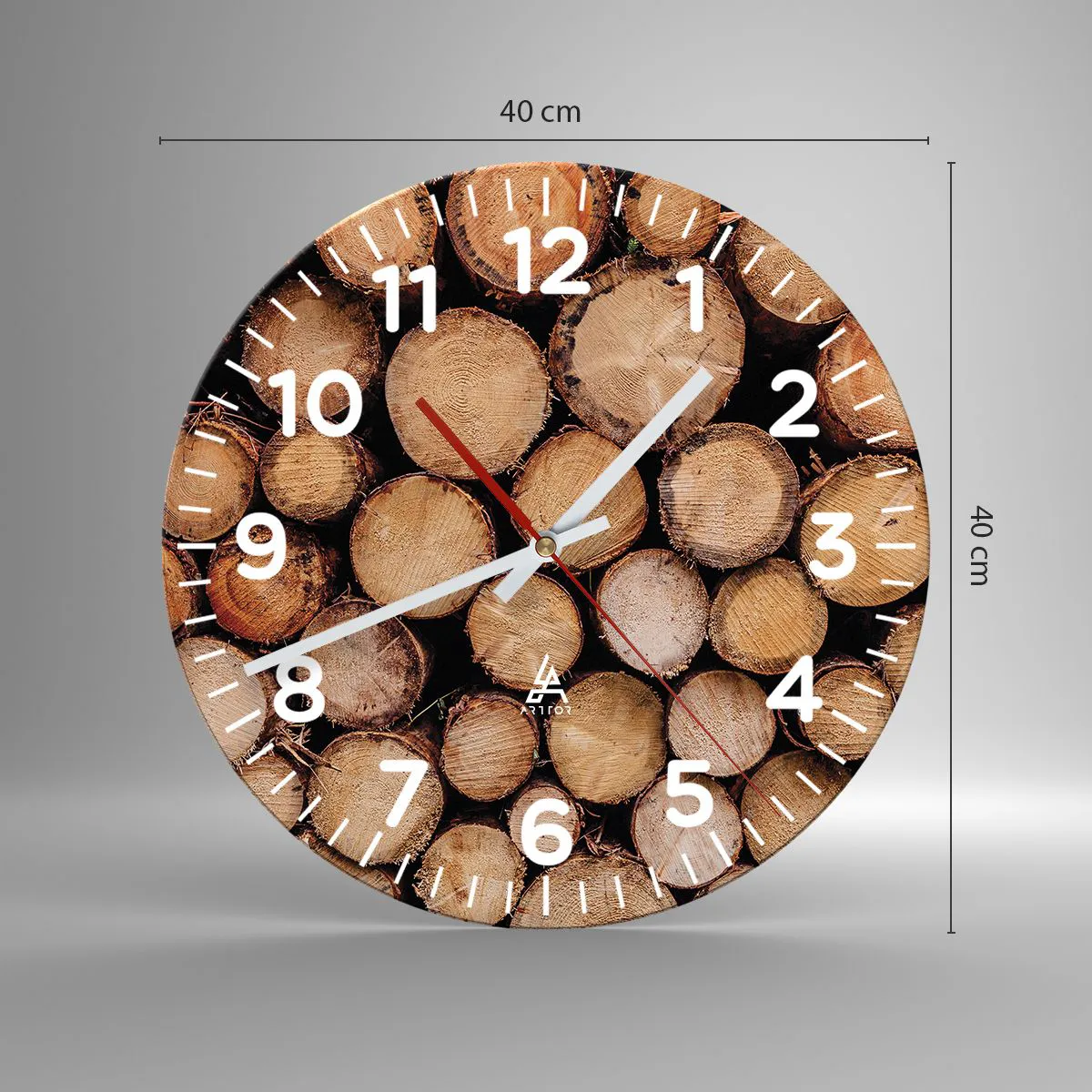 Wall clock - Clock on glass - New Beginning - 40x40 cm