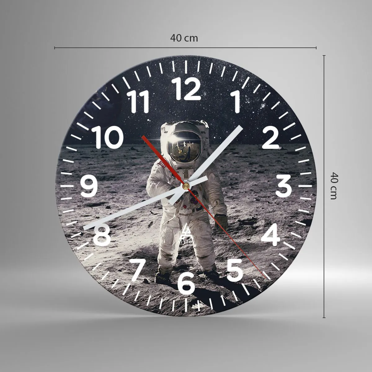 Wanduhr - Glasuhr - Grüße vom Mond - 40x40 cm