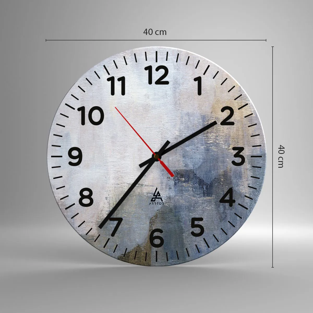 Wall clock - Clock on glass - Tones and Chords of Colours - 40x40 cm