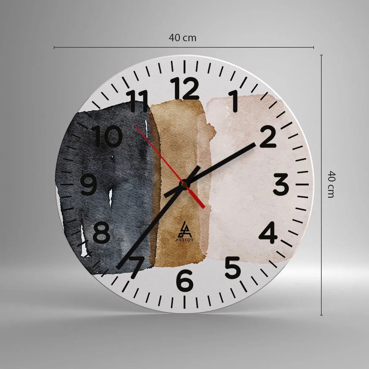 Ceas de perete - Ceas pe sticlă - Compoziția culorilor pământului - 40x40 cm