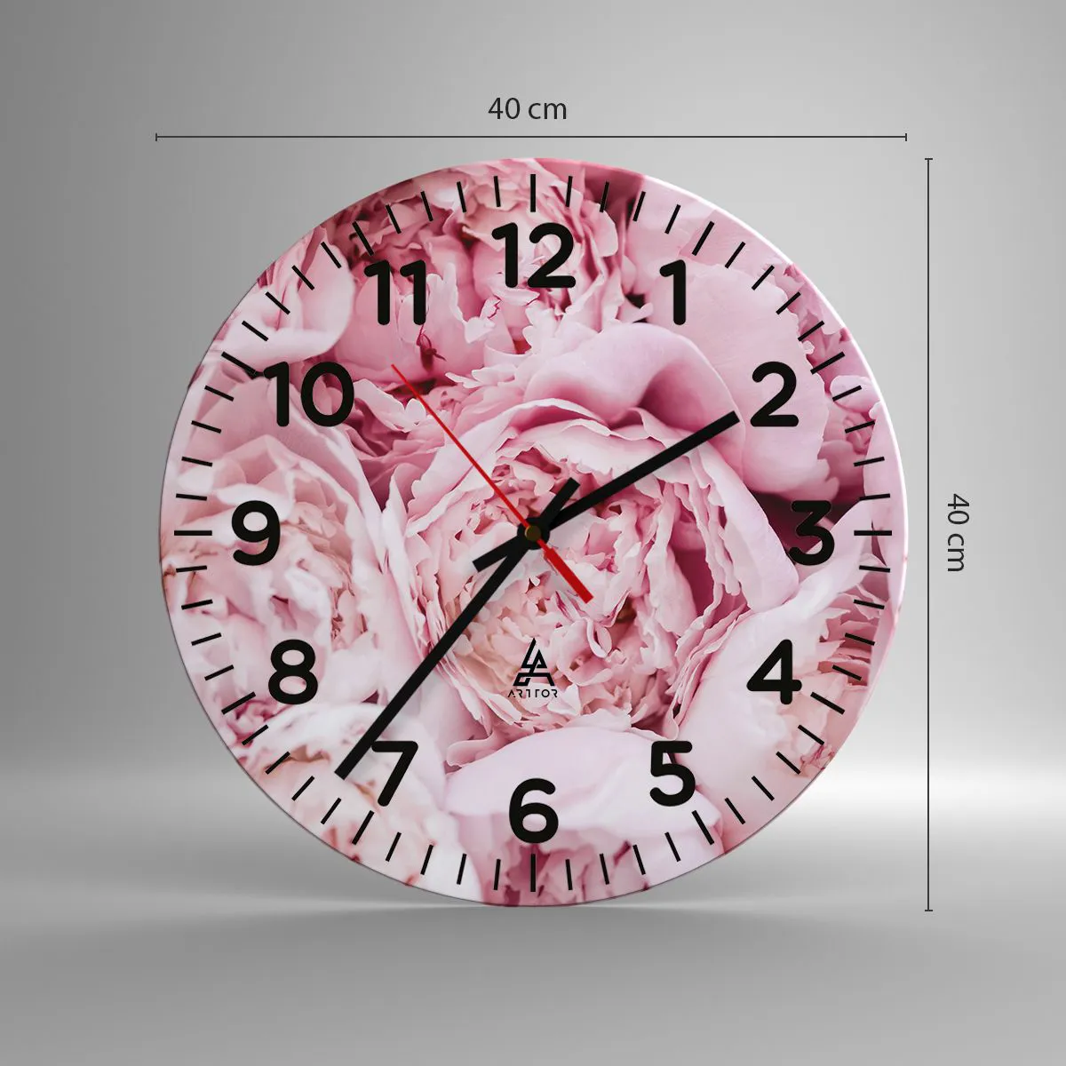 Wanduhr - Glasuhr - Anschmiegsam und duftend - 40x40 cm