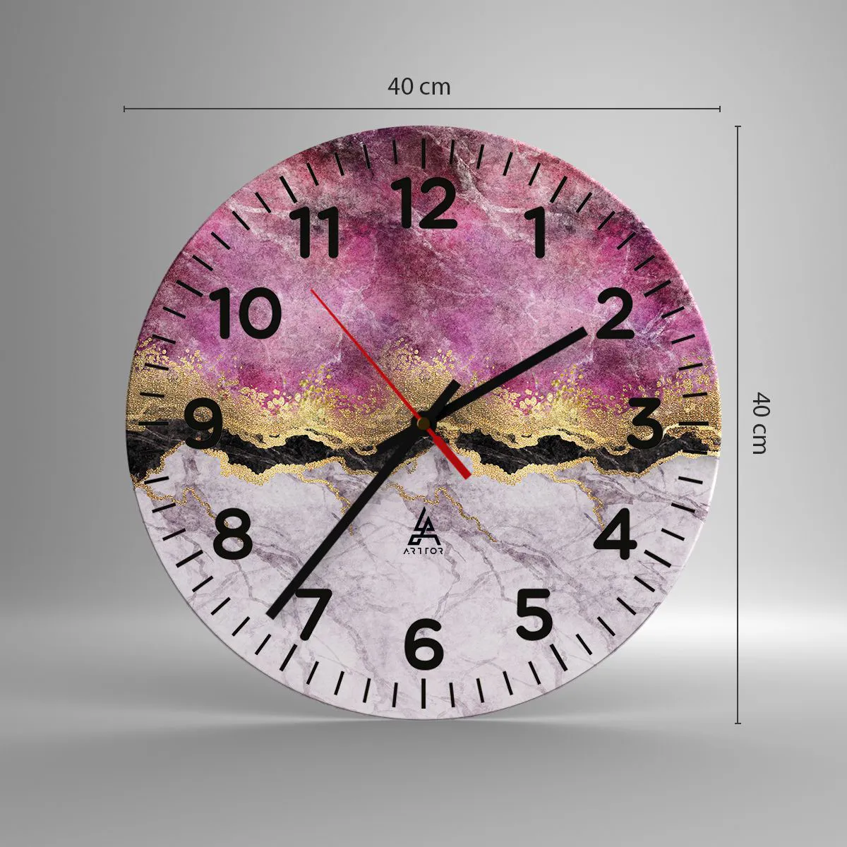 Reloj de pared - Reloj de vidrio - En la frontera - 40x40 cm