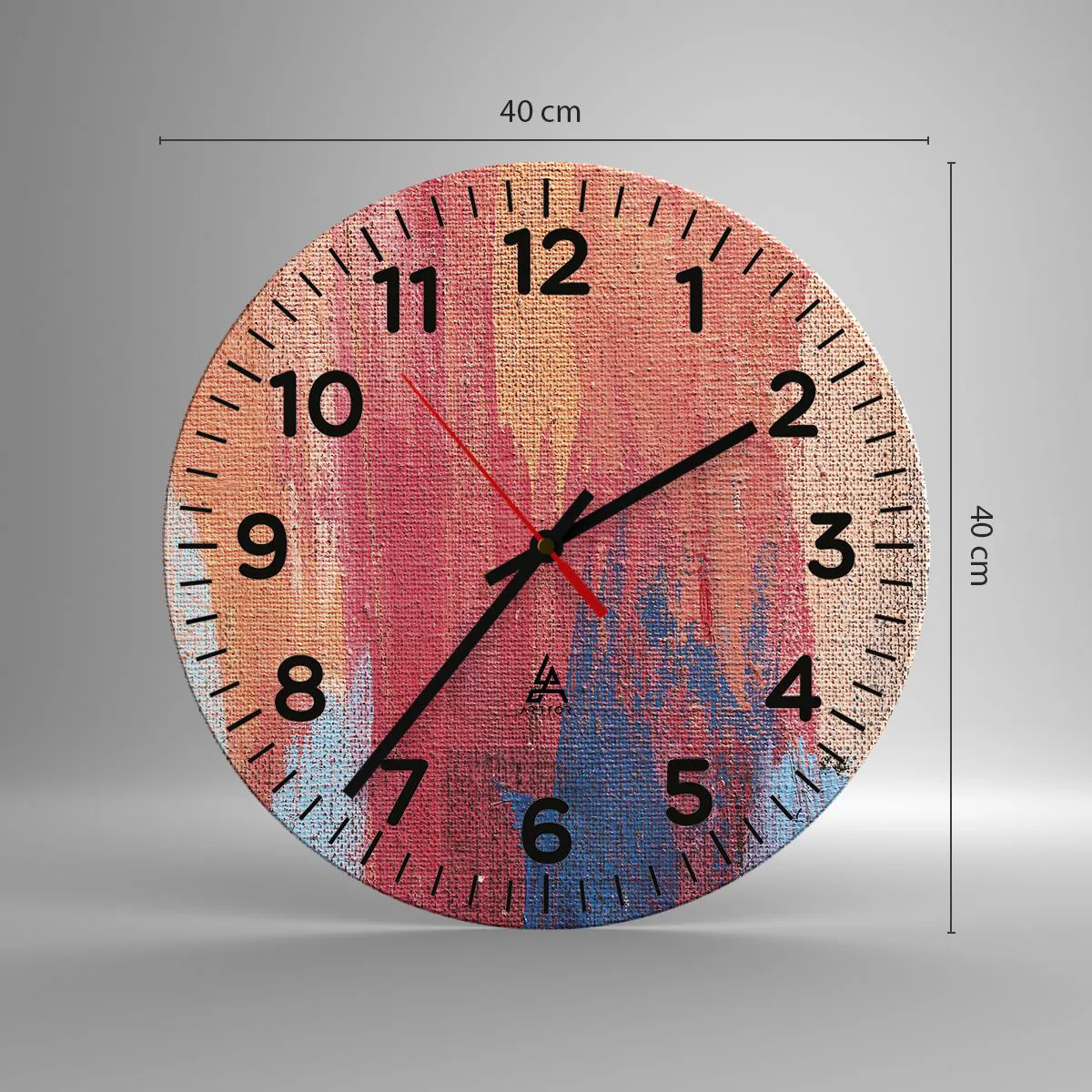 Wanduhr - Glasuhr - Renne den Regenbogen hinunter - 40x40 cm