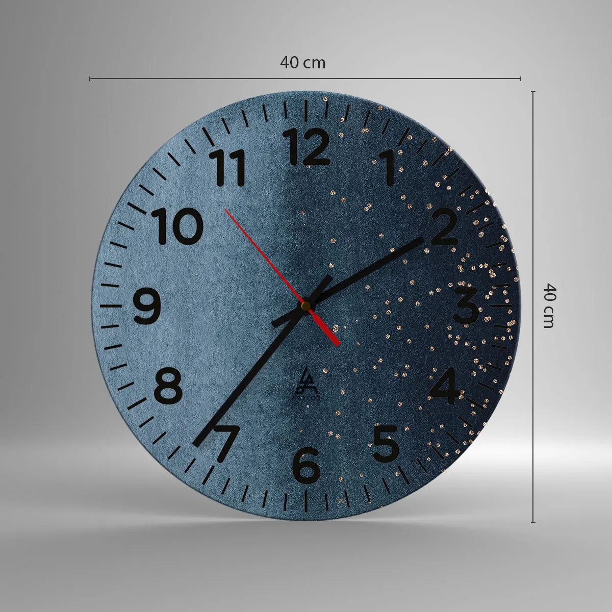 Zegar ścienny - Kompozycja – niebieskie fazy - 40x40 cm