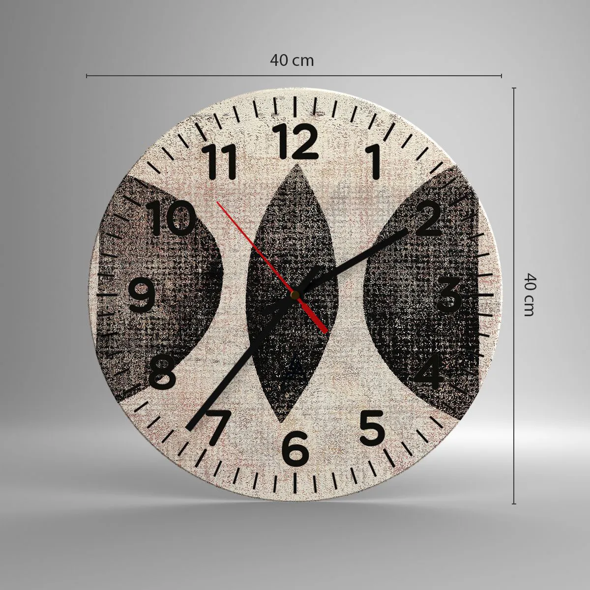 Ceas de perete - Ceas pe sticlă - Abstracție etnică - 40x40 cm