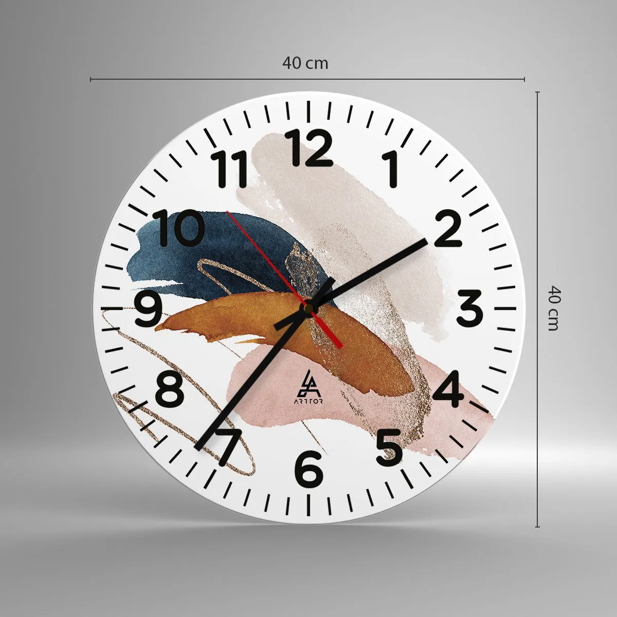 Ceas de perete - Ceas pe sticlă - Compoziție înaripată - 40x40 cm