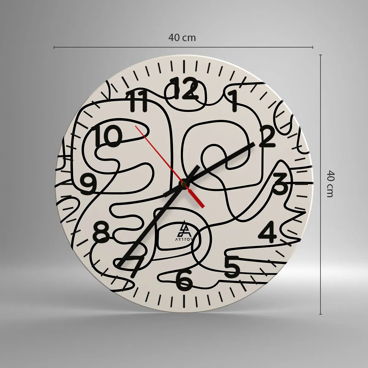 Reloj de pared - Reloj de vidrio - El camino correcto - 40x40 cm