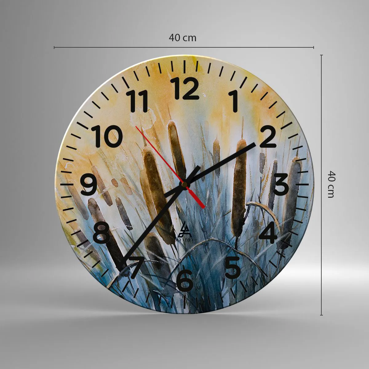 Wanduhr - Glasuhr - Die Kälte des Wassers, die Hitze der Sonne - 40x40 cm