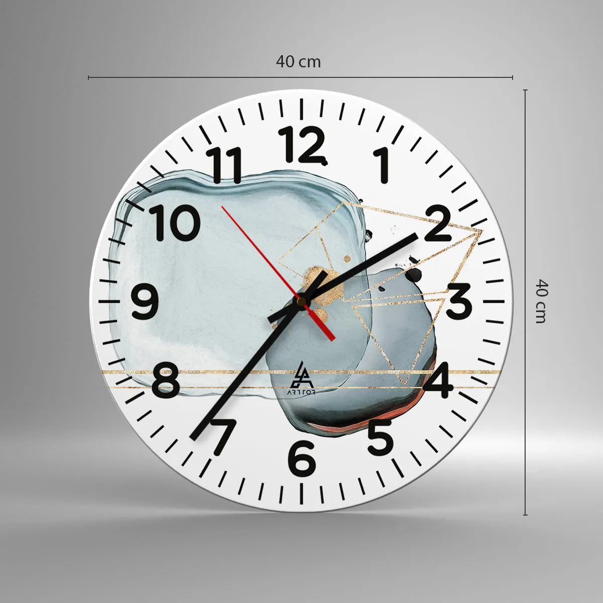 Reloj de pared - Reloj de vidrio - Un estudio de gotas - 40x40 cm