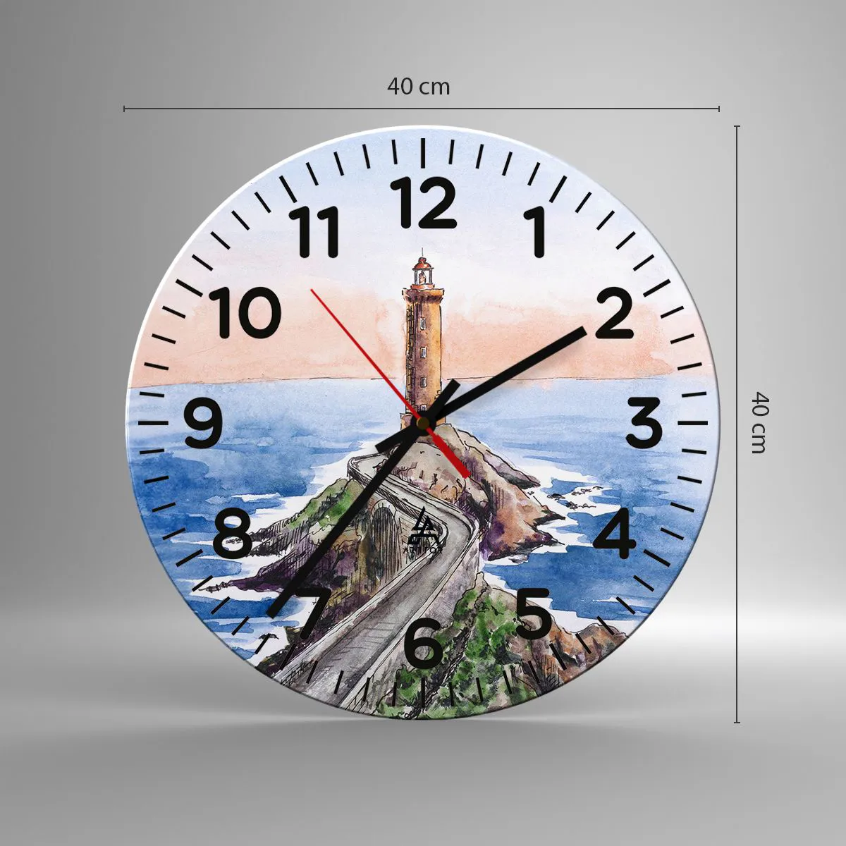 Ceas de perete - Ceas pe sticlă - Cu fața la mare - 40x40 cm