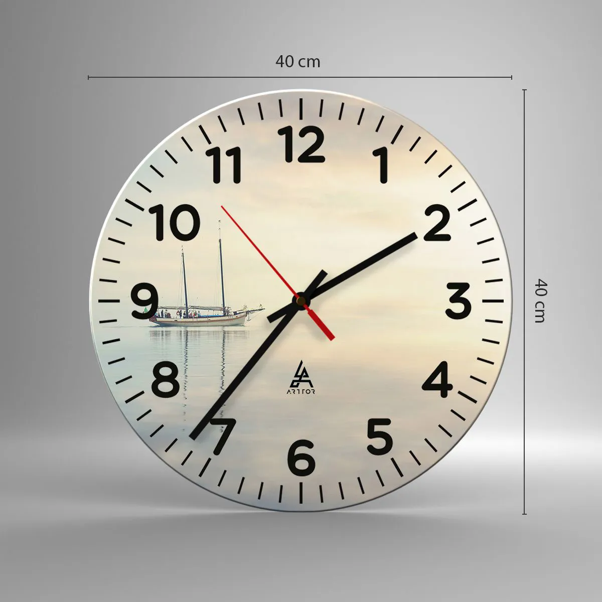 Ceas de perete - Ceas pe sticlă - În tăcerea mării - 40x40 cm