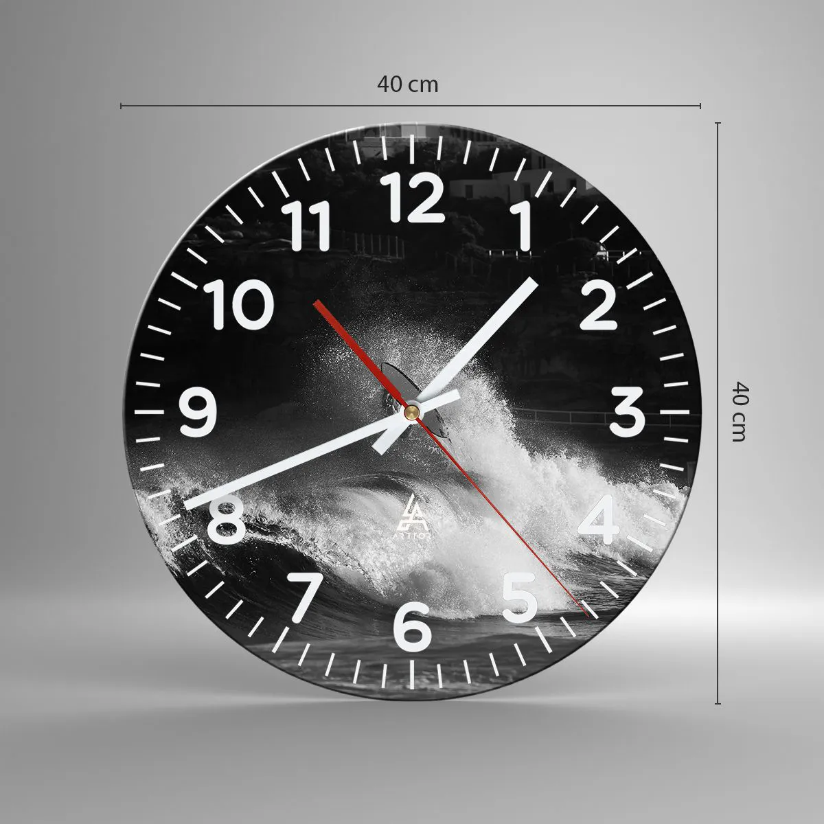 Ceas de perete - Ceas pe sticlă - Provocare acceptată! - 40x40 cm