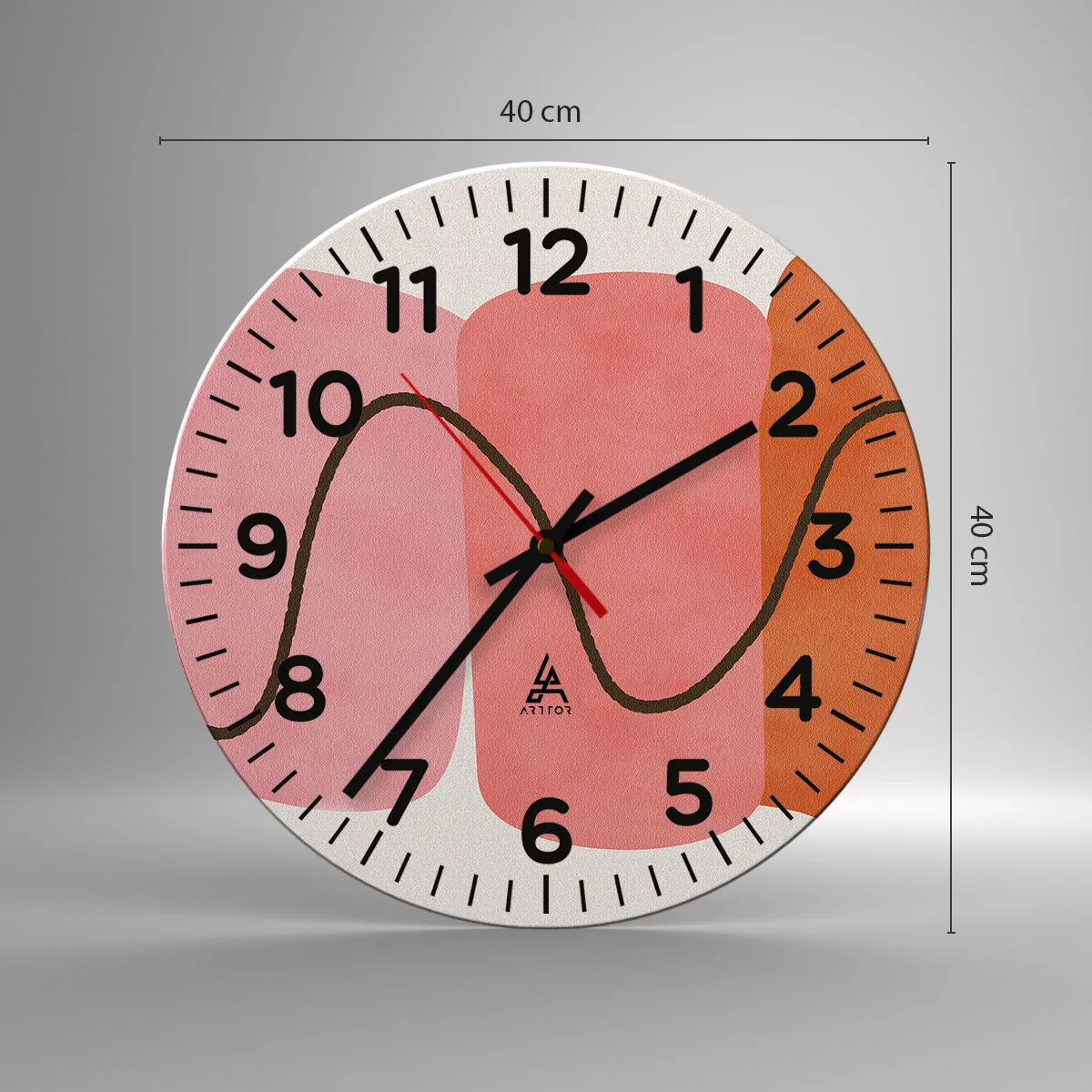 Nástěnné hodiny - Jemný pohyb forem - 40x40 cm
