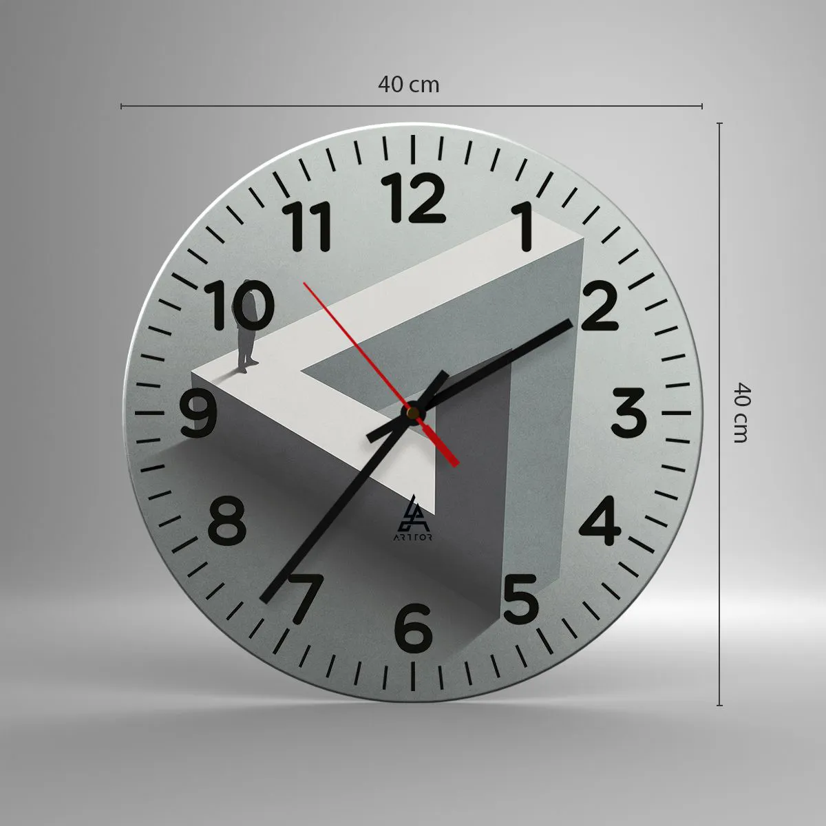 Wall clock - Clock on glass - And Yet It Is Possible - 40x40 cm