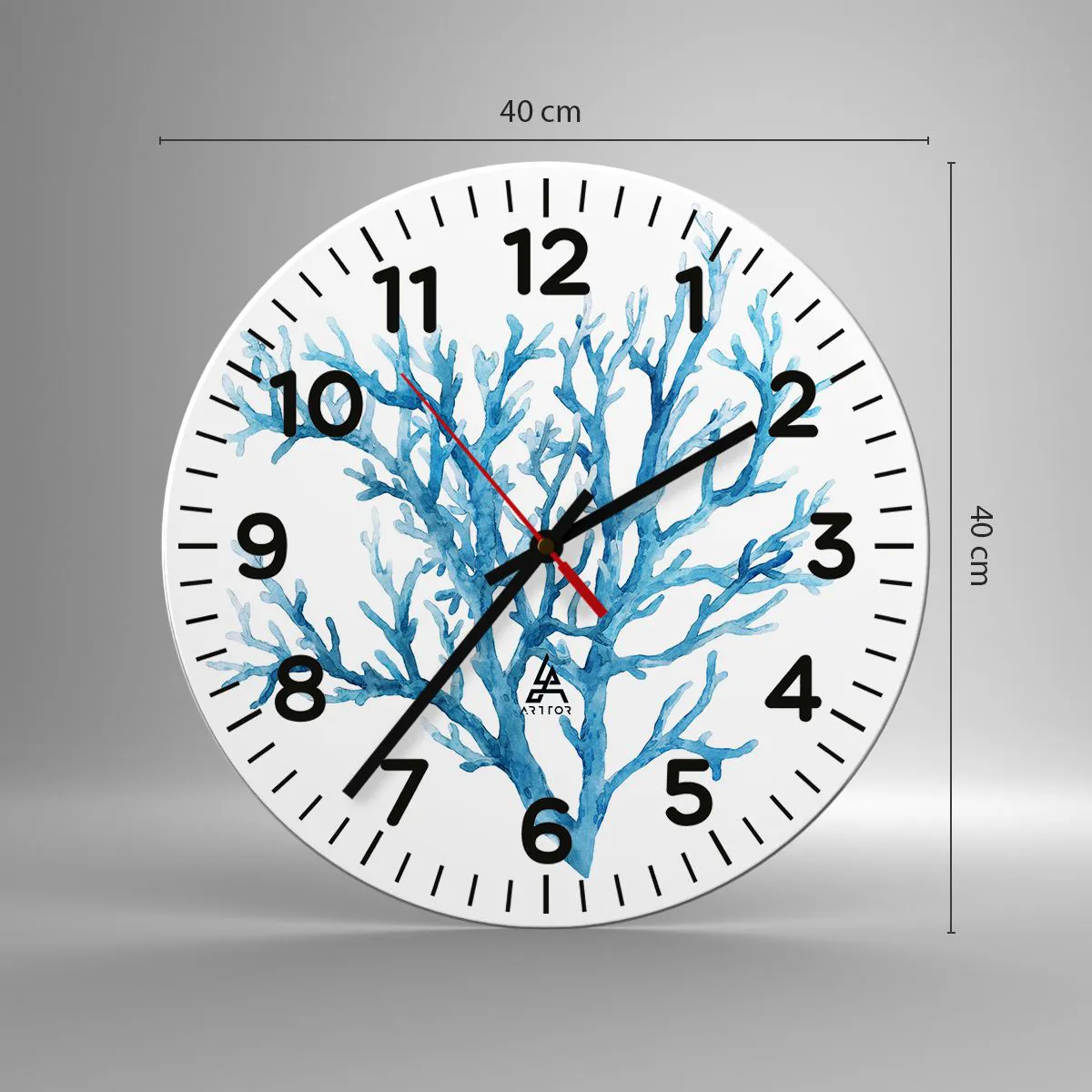 Ceas de perete - Ceas pe sticlă - Filigranul marin - 40x40 cm