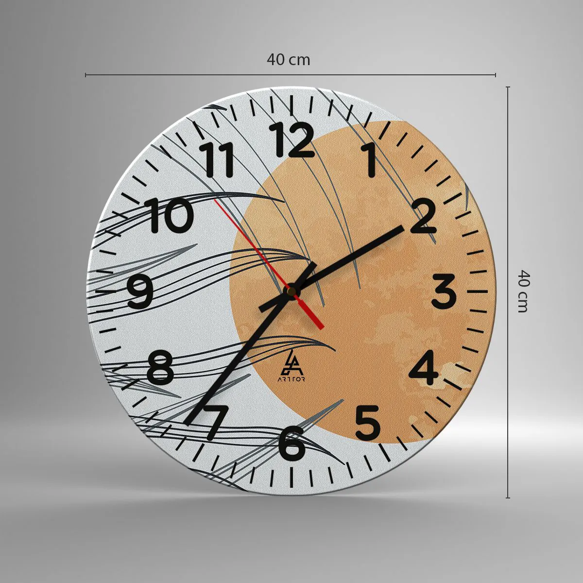 Reloj de pared - Reloj de vidrio - Siempre hacia el sol - 40x40 cm