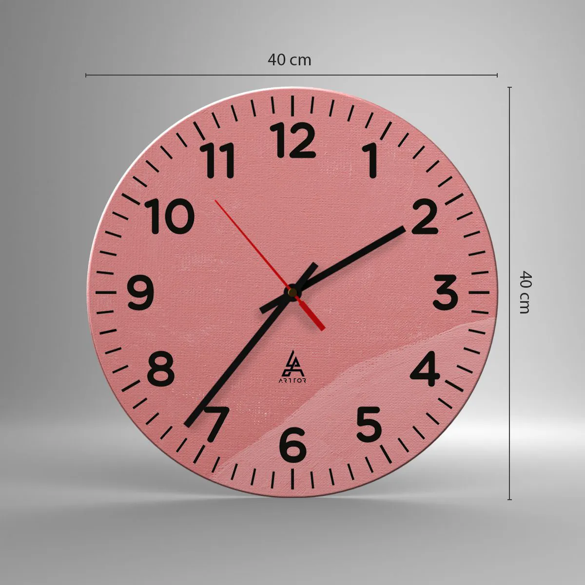 Horloge murale - Pendule murale - Composition organique en rose - 40x40 cm