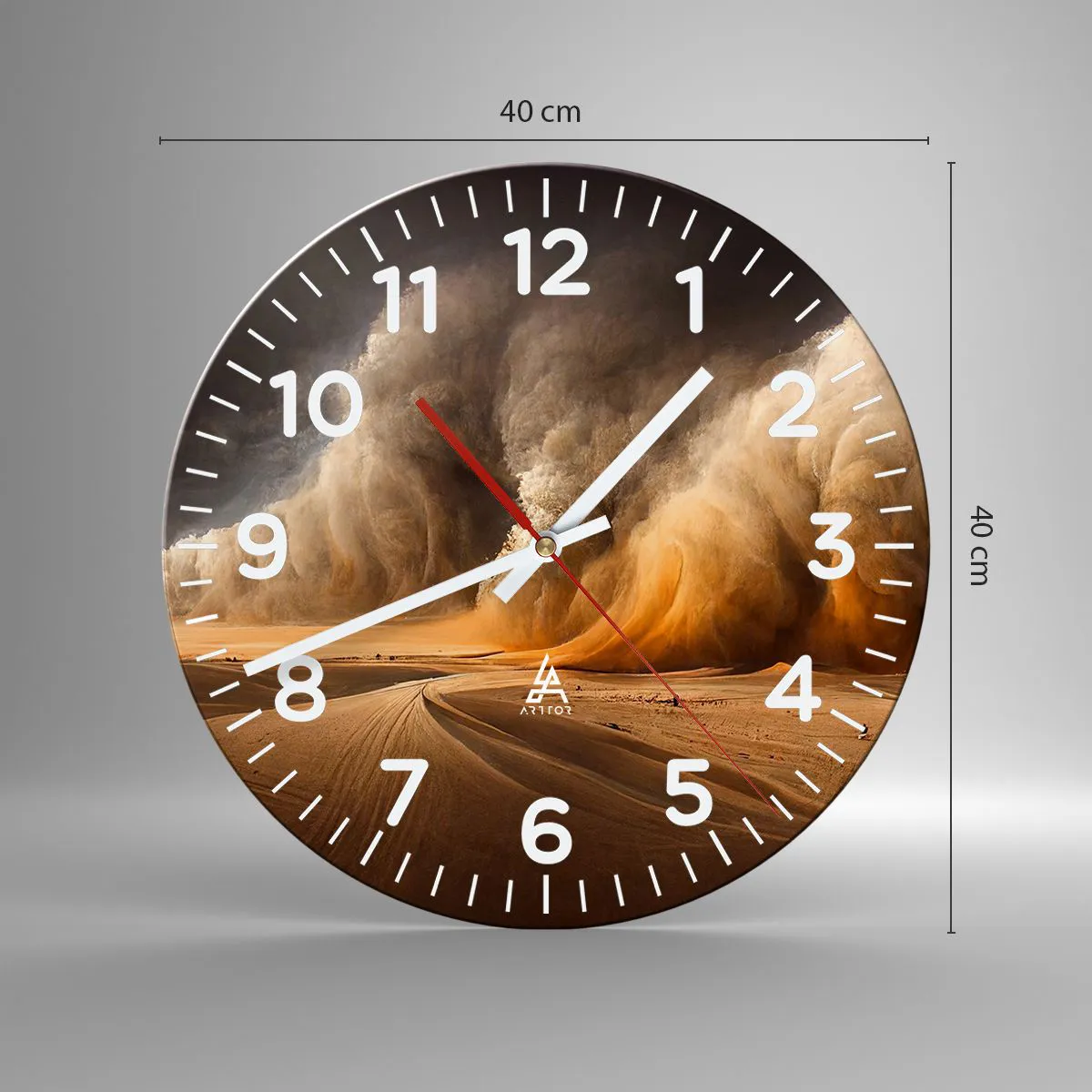 Relógio de parede - Relógio em vidro - A Ira do Deserto - 40x40 cm