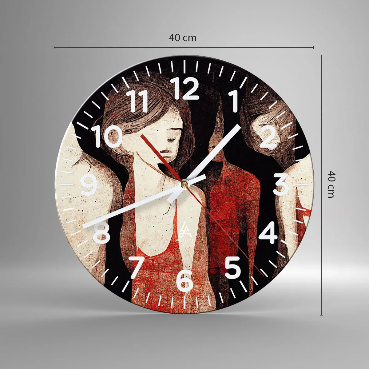 Wanduhr - Glasuhr - Madonnen der Dunkelheit - 40x40 cm