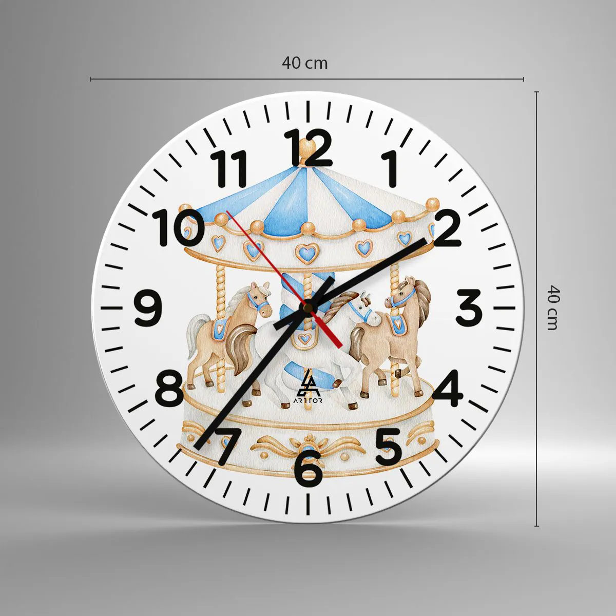 Ceas de perete - Ceas pe sticlă - Copilărie dulce - 40x40 cm