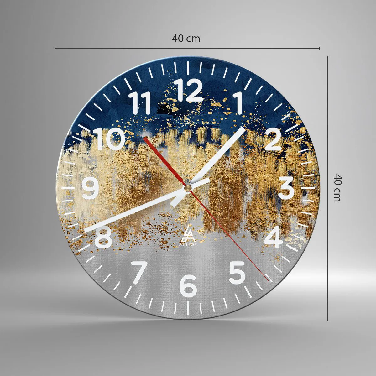 Wanduhr - Glasuhr - Moderne Komposition mit Glanz - 40x40 cm