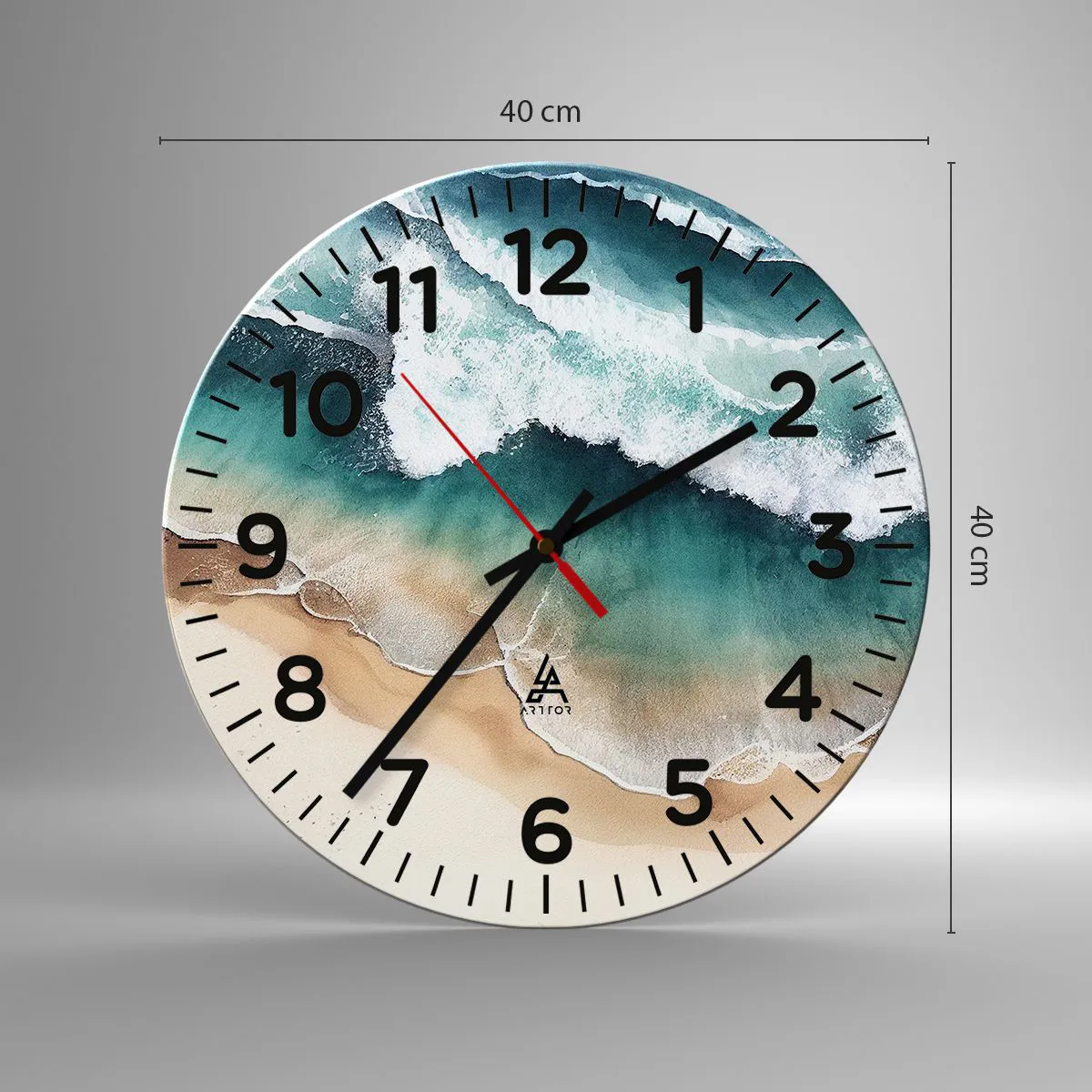 Wanduhr - Glasuhr - Das ewige Treffen - 40x40 cm