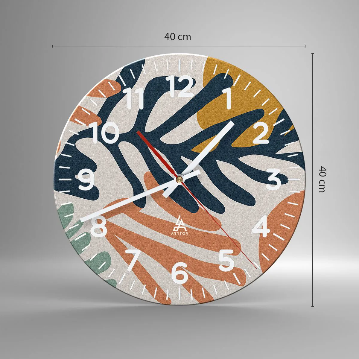 Wanduhr - Glasuhr - Korallenmeere - 40x40 cm