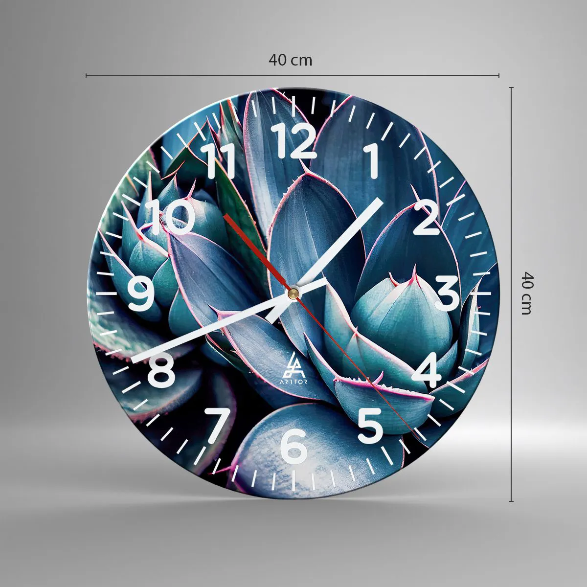 Ceas de perete - Ceas pe sticlă - Forța vitală - 40x40 cm